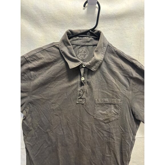 J.Crew Slim Fit Medium Gray Polo Shirt 100% Cotton Short Sleeve Pocket Detail Ca - Picture 2 of 11